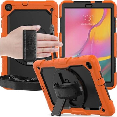 Rotation Hand Strap Kickstand Silicone Tablet Case Rotating Case Cool durable protective convenient Silicone Tablet Case