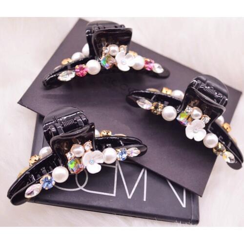 Headwear Colorful Beads Hairpins Rhinestone Hair Clip Shiny Crab Hair Claws For Women Kids Girl Hair Accessories Ornaments