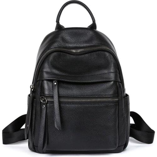 Genuine Leather Backpack For Women 2021 Designer Bags Real Leather Daily Knapsack High Quality School Bag Travel Bags Mochila