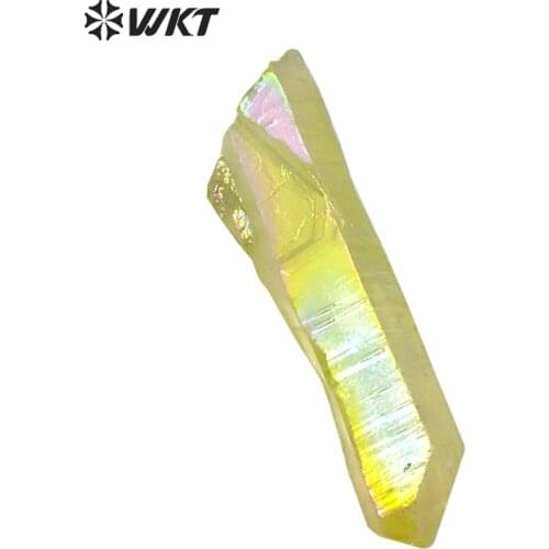 WT-G129 Stylish yellow quartz point raw material crystal quartz point crystal quartz point for women jewelry making