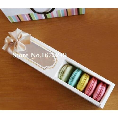 100piece\lot 15.5*6.5*5cm Window Macaron boxes,Kraft Cake Box packaging Boxes gift box, DHL free shipping