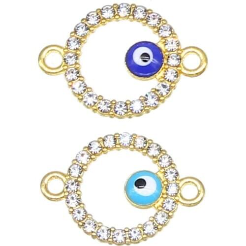 6pcs / lot fashion evil eye connector hamsa hand cross shape evil eye diy jewelry accessories found handmade bracelet