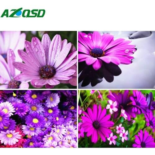 AZQSD Full Drill Diamond Embroidery Daisy Mosaic Needlework Diamond Painting Flower Cross Stitch Rhinestones Home Decoration