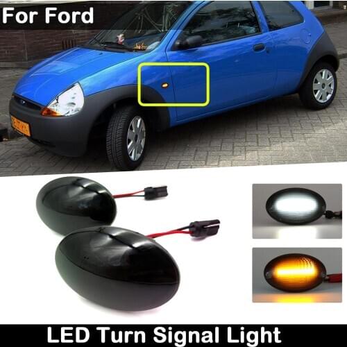 2Pcs For Ford Fiesta 1989-1997 KA 1996-2008 Transit 2006-2019 Transit Tourneo 1994-2014 LED Side Marker Lamp Turn Signal Light