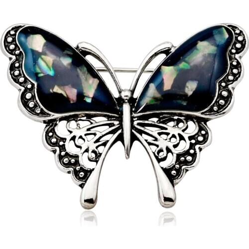 Natural Abalone Shell Butterfly Animal Brooch High-end Men Women Charms Jewelry for Fashion Hijab Pins CZ Luxury Brooch Corsage