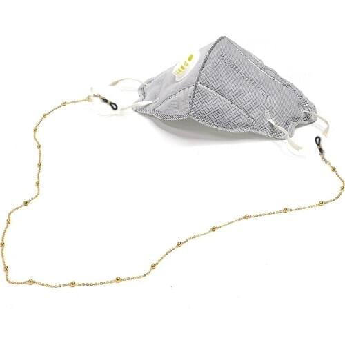 Mask Chain Gold Color Beads Imitation Mask Eyeglass Chain Fashion Eyeglass Neck Lanyard Sunglasses Chain Strap