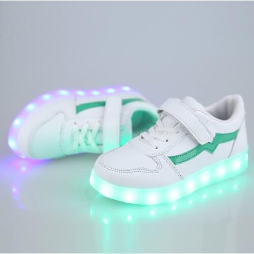 2021 Size 25-37 USB Charging Glowing Sneakers Children Casual Shoes Waterproof Shoes for Boys Led Slippers Luminous Sneakers