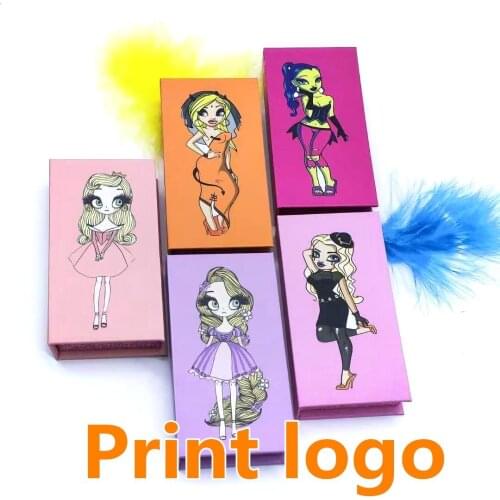 A girl eyelash box eyelash packaging box lashes boxes packaging Design for 10mm- 25mm mink eyelashes square case