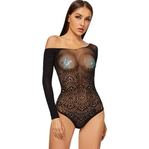 Erotic Fetish Body Suit Sexy Bodysuits Cupless Crotchless Teddy Lingerie Femme Black Wetlook Catsuit Women Porno Costumes