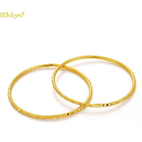 Ethlyn 2Pcs/Lot Personalized New Baby Bracelet Children Jewelry Copper Kids Thin Bangle Bracelet Gifts MY104