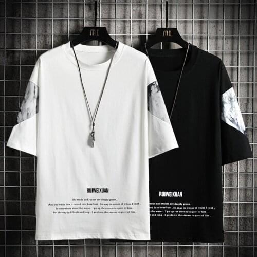 Short Sleeve T Shirt MenS For Nice Summer Print Black White Tshirt Top Tees Brand Fashion Clothes Plus Size M-5XL O NECK