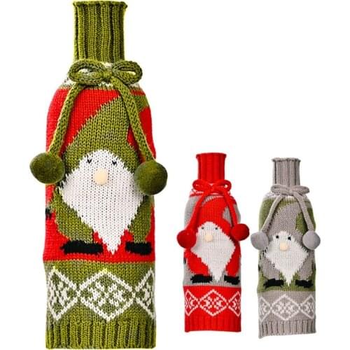Cute Christmas Sweater Wine Bottle Cover, Reusable Wine Bottle Cover For Holiday Party Christmas Table Decoration
