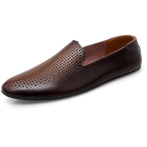 Spring Summer Trend Mens Shoes Fashion business shoes Casual Shoes Brand Classic Genuine Leather Mens Loafer Plus Size