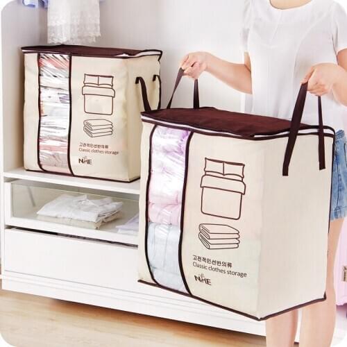 Non-Woven Family Save Space Organizador Bed Under Closet Storage Box Clothes Divider Organiser Quilt Bag Holder Organizer WJ812