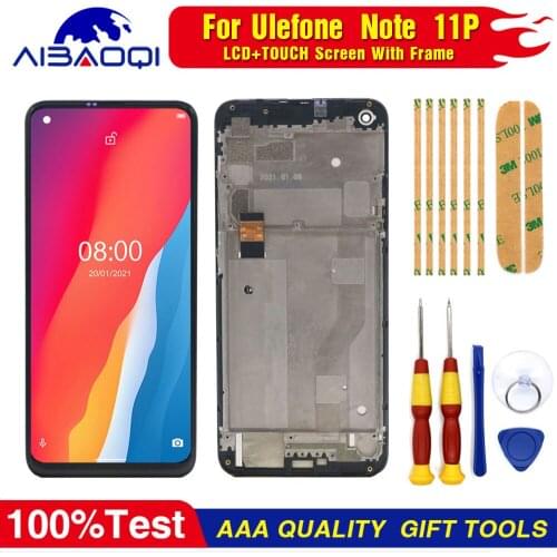 New Original 6.55 Inch Touch Screen+720x1600 LCD Display+Frame Assembly Replacement For Ulefone Note 11P Android 11 Smart Phone