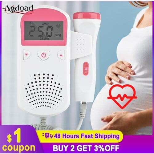 Upgraded 3.0MHz Doppler Fetal Heart Rate Monitor Home Pregnancy Baby Fetal Sound Heart Rate Detector LCD Display No Radiation