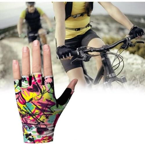 2Pcs Micro Fiber Leather Cycling Gloves Unisex Anti-slip Color Black Summer Half Finger Cycling Gloves for Outdoor