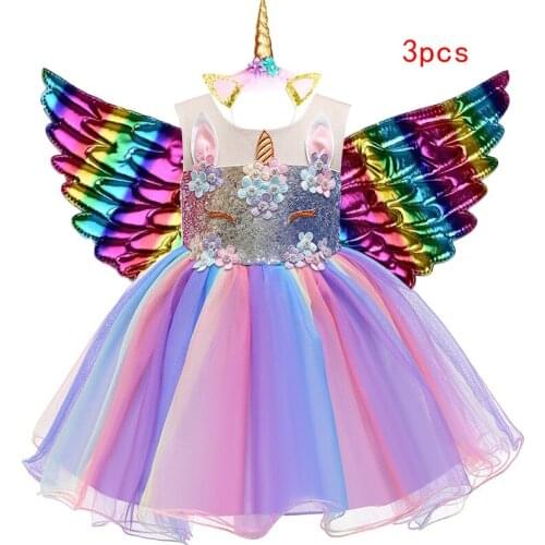 Baby girl dress sequin rainbow mesh dress sweet princess dress Christmas dress wedding party dress stage show dress girl dress