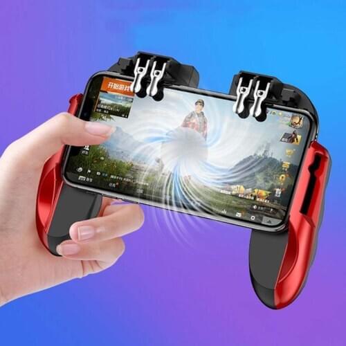 4 Trigger Mobile Game Controllers with Fan Compatiple for PUBG COD Mobile