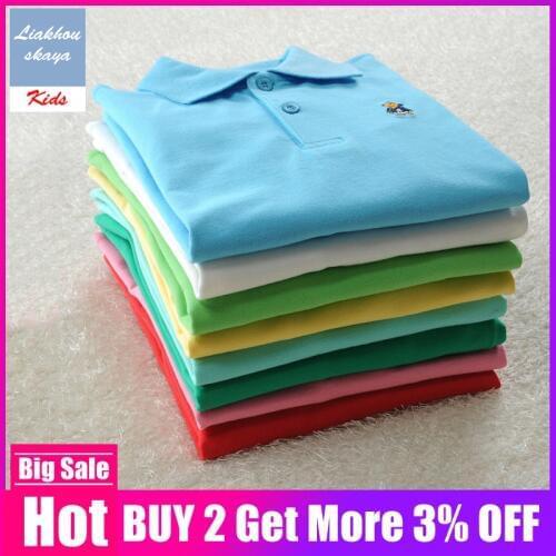 100%Cotton Boys Polo Shirts 2019 Summer Teenager Childrens Short Sleeve Boys Polo Shirt Solid Colors Kids Boy Tops Tees Clothes