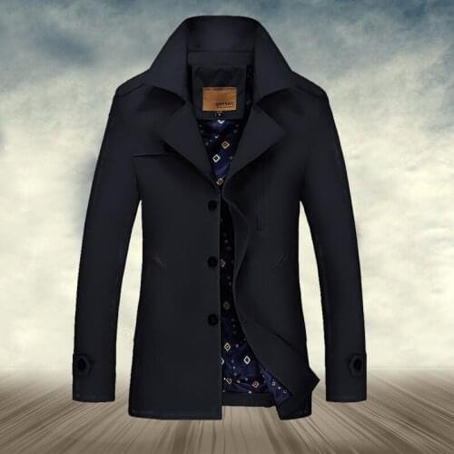 RUELK Men's Long Trench Coats
