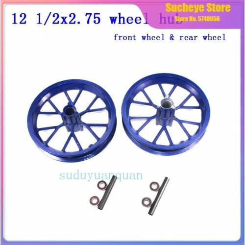 Blue 12.5 inch Front or Rear rim wheel hub use 12 1/2 x 2.75 tire for Dirt Bike MX350 MX400 43CC 47CC 49CC Mini Moto E-Scooter