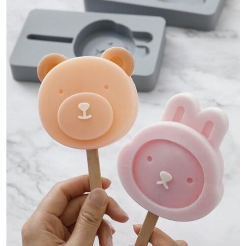 Cute Ice Cream Mold Homemade Popsicle Mold with Lid Silicone Handmade DIY Ice-makermould