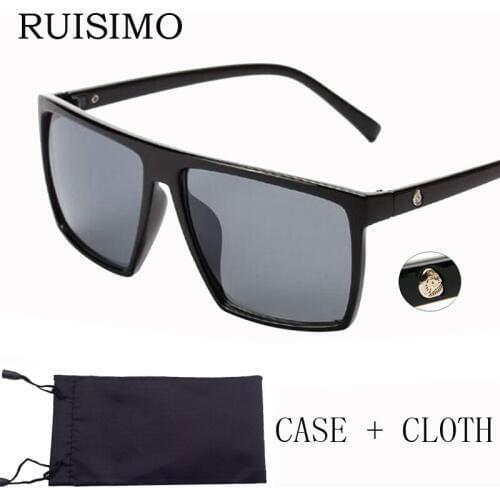 Brand retro Steampunk frame SKULL Square male Sunglasses Men All Black oversized big sun Glasses for men Women sun glasses