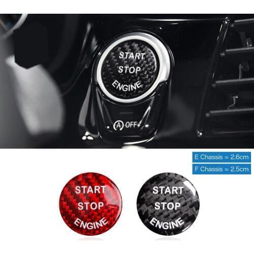 Carbon Fiber Car Styling Interior Engine Start Stop Button Cover Trim For BMW E60 E90 E91 E92 E70 E71 E72 F25 F26 F15 F16 X5 X6