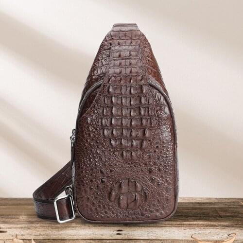 YL0093 Crocodile Quality Real Leather Luxury Shoulder Handbag Mens Famous Brands High Quality Fashionable Mens Bag