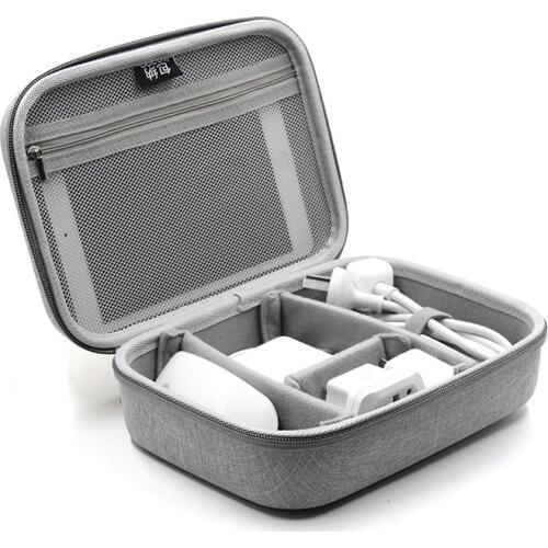 TUUTH Cable Storage Bag Data Organizer For Notebook Power Bank Charger U Disk Earphones Electronic Accessories Black/Gray