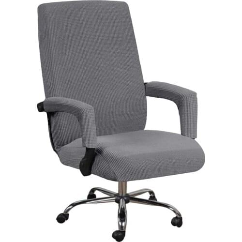 Jacquard Stretch Office Chair Cover Dust-proof Chair Seat Cover with Armrest Backrest for Living Room Party Wedding Chair Covers