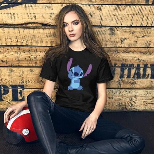 Disney Cartoon Women T-shirts Summer Short-sleeved O-neck Cute Girls Pulovers Ulzzang Ladies Lovely Tshirts Fashion Female Tees
