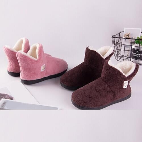 Women Winter Boots Plus Size Plush Anti Slip Keep Warm Slip On Female Ankle Boots New Flat Shoes