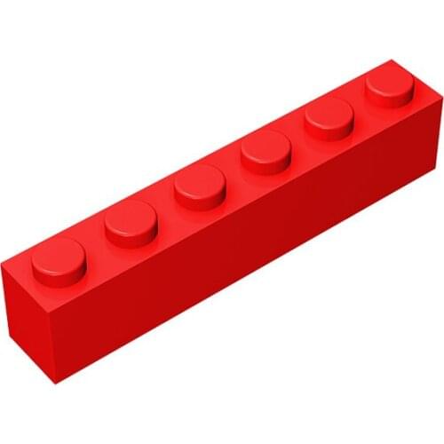 10PCS MOC 3009 Bricks 1x6 Dotsals DIY Parts Building Blocks Figures Thick Educational Plastic Toys for Kids