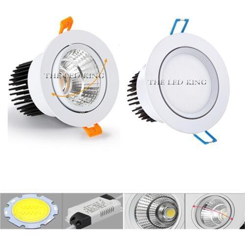 3W 5W 12W 15W Led Downlight white body spot cob AC110V 220v Lighting Fixtures Recessed Down Lights Indoor Light With IC LED Chip
