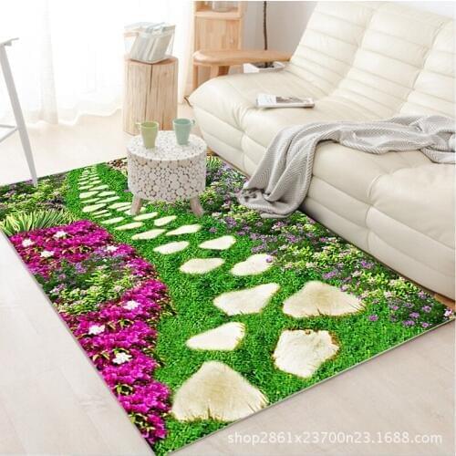 3D creative door mat plant carpet printing Hallway Carpets Bedroom Living Room Tea Table Rugs Kitchen Bathroom Antiskid Mats CL2