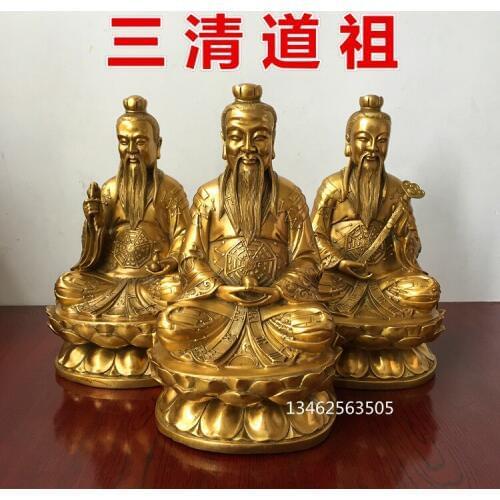 3P # 29CM large -TOP efficacious Protection Mascot thriving business Taoism God Primus TIAN ZUN Lord Lao Zi copper Buddha statue