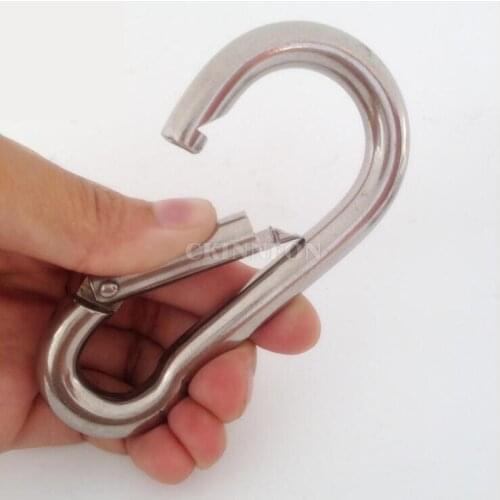 50Pcs/Lot Large 140mm X 12mm EXTRA LARGE SNAP HOOK Galvanised Steel Carabiner Hook Clasps Spring Loaded Load 510kg HEAVY DUTY