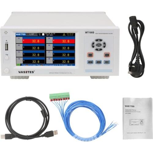 8Channels Temperature Recorder with 5-inch IPS Color Display -200℃~1820℃ Multifunction Industrial Temperature Data Logger