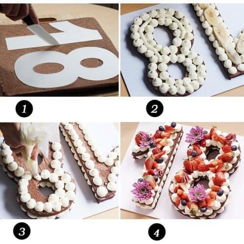 9pcs Numbers Form Can Choose Cake Stamp Acryl Cutter Wedding Birthday Party Decorations Digital Stamper Cutter Diy Mold Gift