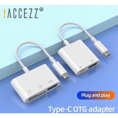 !ACCEZZ USB C Adapter USB3.0 OTG Adapter Type-C For Macbook Samsung Xiaomi USB TF SD Card Reader U-Disk Mouse Keyboard Converter