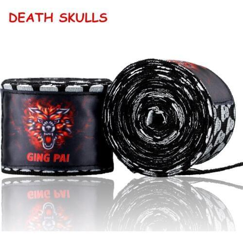 Boxing handwrap Muay Thai Boxing Elastic Cotton Handwraps skull print Hand Wraps Kick Boxing Bandages Wrist Protecting
