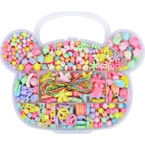 DIY Handmade Beads Toys Acrylic Spacer Charms Beads For Jewelry Making DIY Childrens Bracelet Necklace Jewelry Toys With Box
