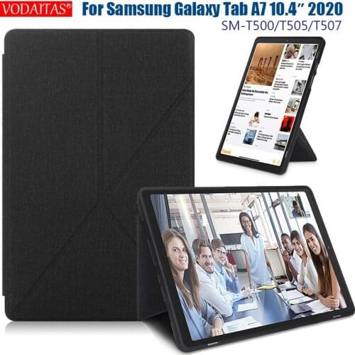 Case for Samsung Galaxy Tab A7 10.4 inch 2020 SM-T500 SM-T505 Slim Folding Stand Case, Multi-Viewing Angles, Soft TPU Back Cover