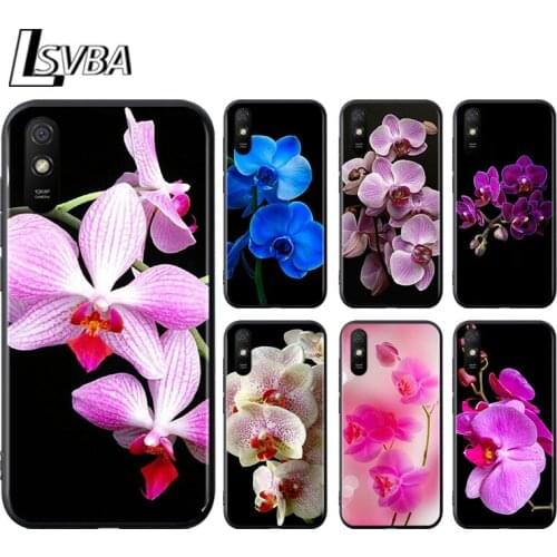Orchid Flowers for Xiaomi Redmi 10X Pro 9C 9A 9T 9 GO K40 K30 Ultra K20 8 7 S2 6 5 4X Pro Soft Black Phone Case