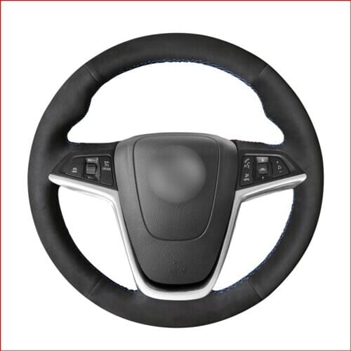 Black Suede Steering Wheel Cover for Opel Mokka 2012-2019 Insignia 2008-2013 Astra (J) 2010-2015 Meriva (B) 2010-2017 Ampera