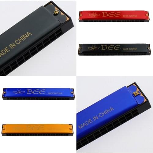 24 Holes Key of C Tremolo Harmonica Mouth Organ Colorful for Children Early Education Toy