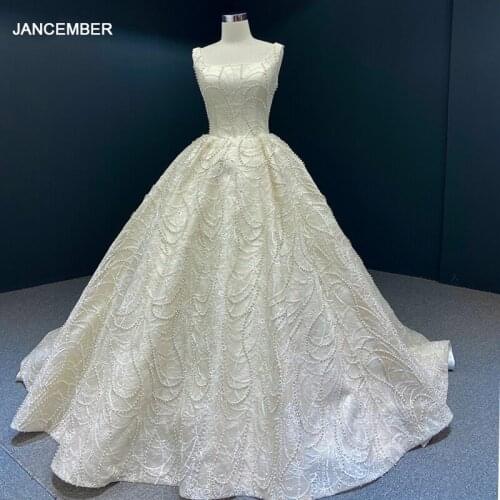 J67014 jancember elegangt evening gown long square collar neck beading pattern light champagne evening dress robe soiree longue