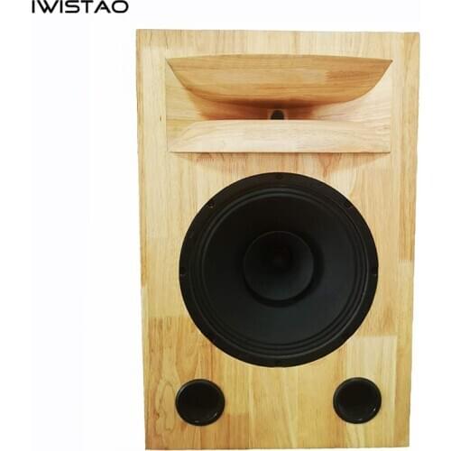 IWISTAO HIFI 12 Inches Bass Speaker Plus Tweeter Horn Empty Cabinet 1pc Solid Wood Inverted No Speaker Unit for Tube Amp DIY
